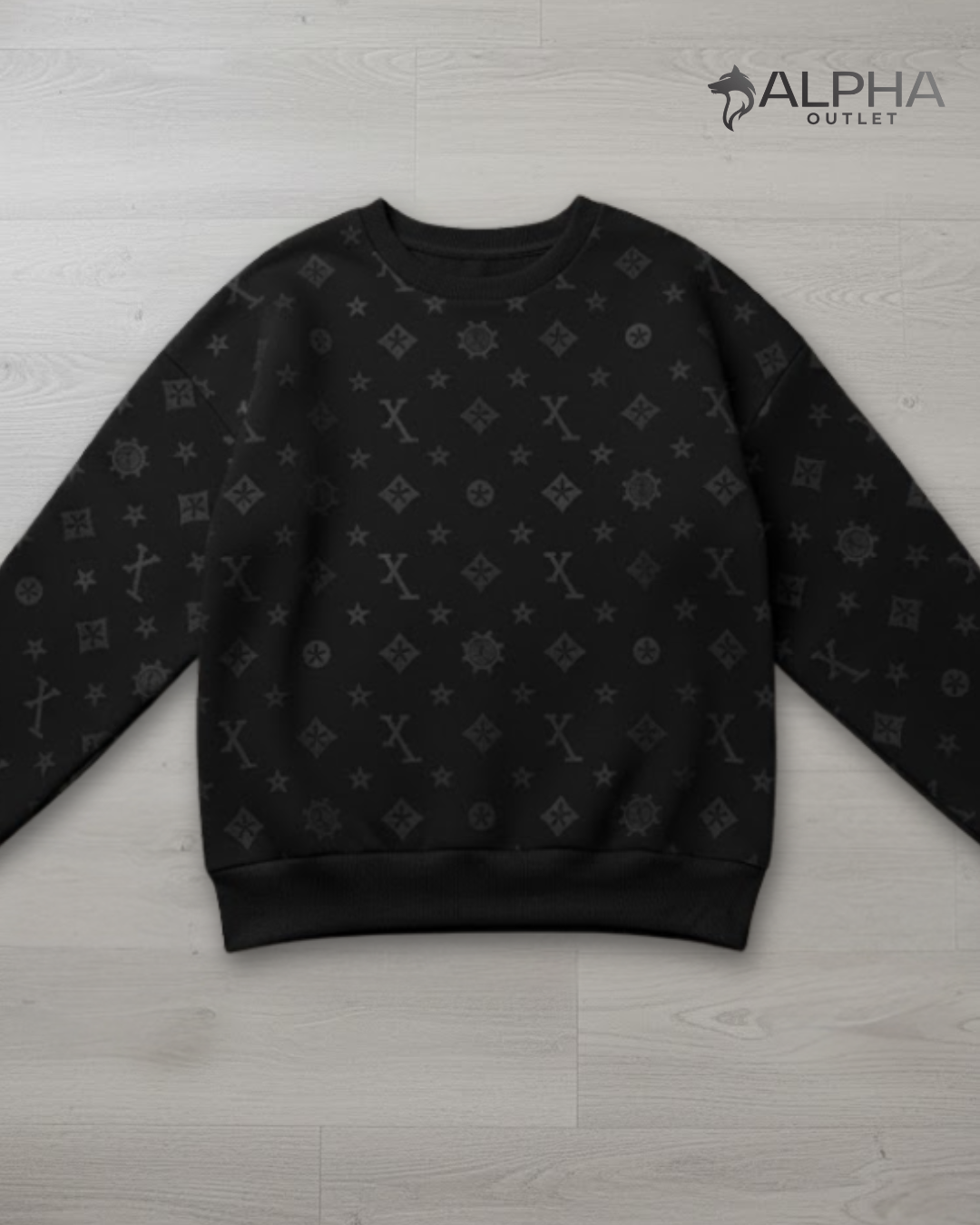 Dauomo Moletom Gola Careca Estampa de Estrela e Letra