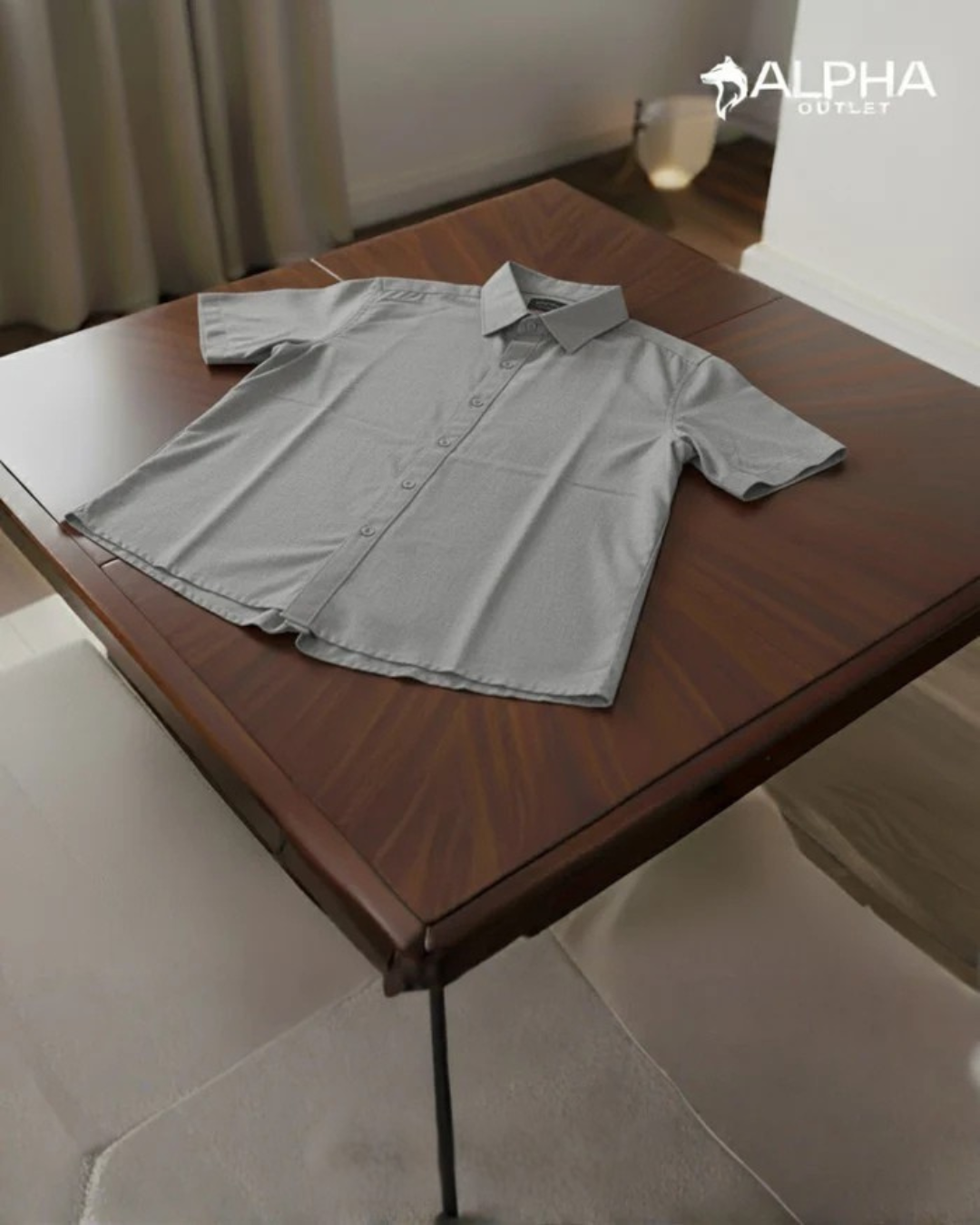 Camisa Social Masculina Manga Curta Forma Tradicional