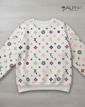 Dauomo Moletom Gola Careca Estampa de Estrela e Letra