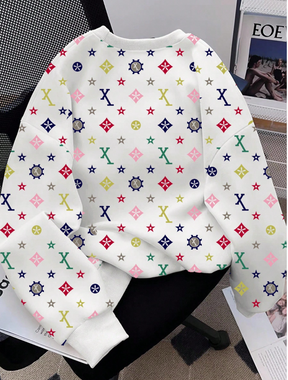 Dauomo Moletom Gola Careca Estampa de Estrela e Letra