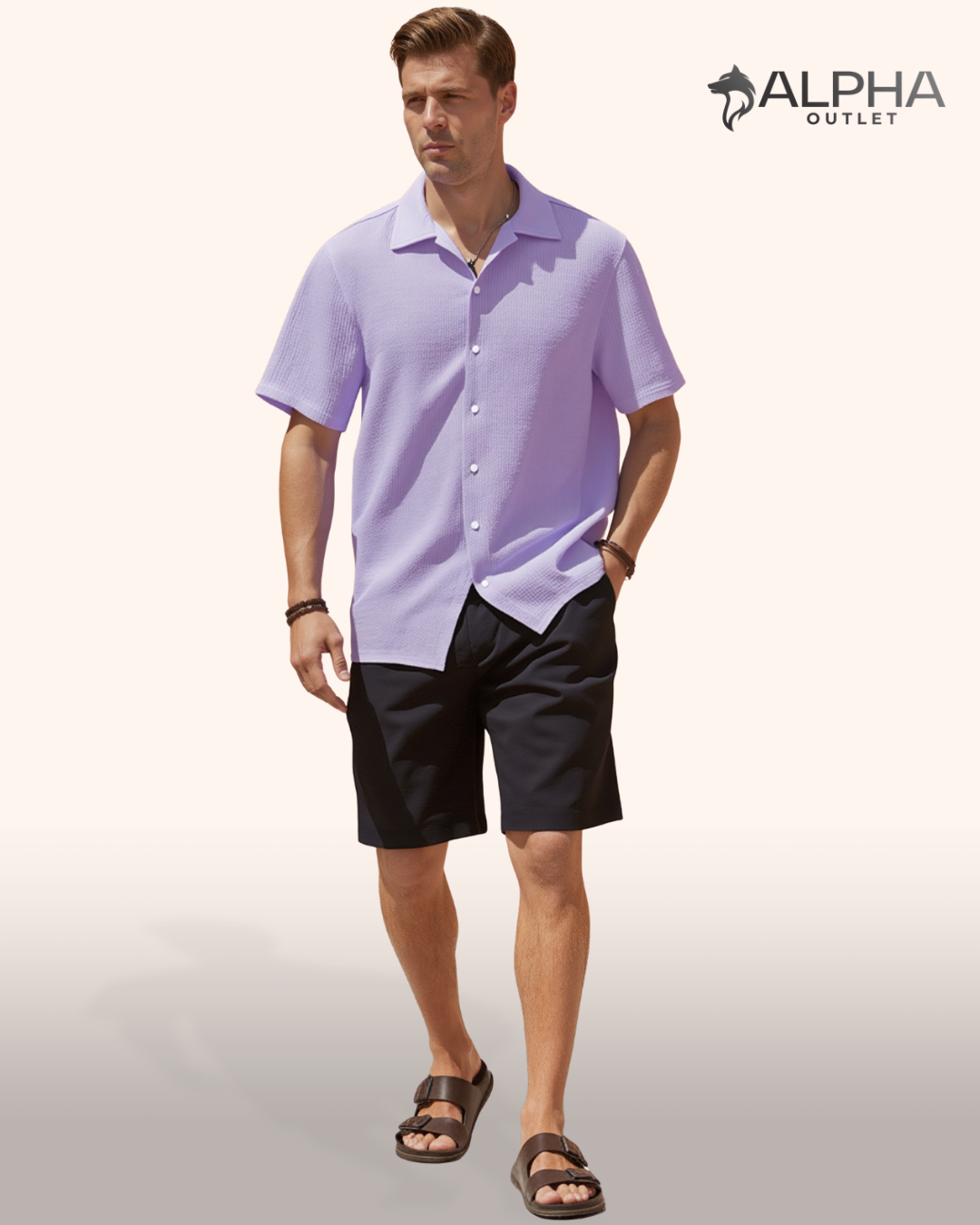 Camisa Texturizada de Manga Curta