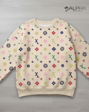 Dauomo Moletom Gola Careca Estampa de Estrela e Letra