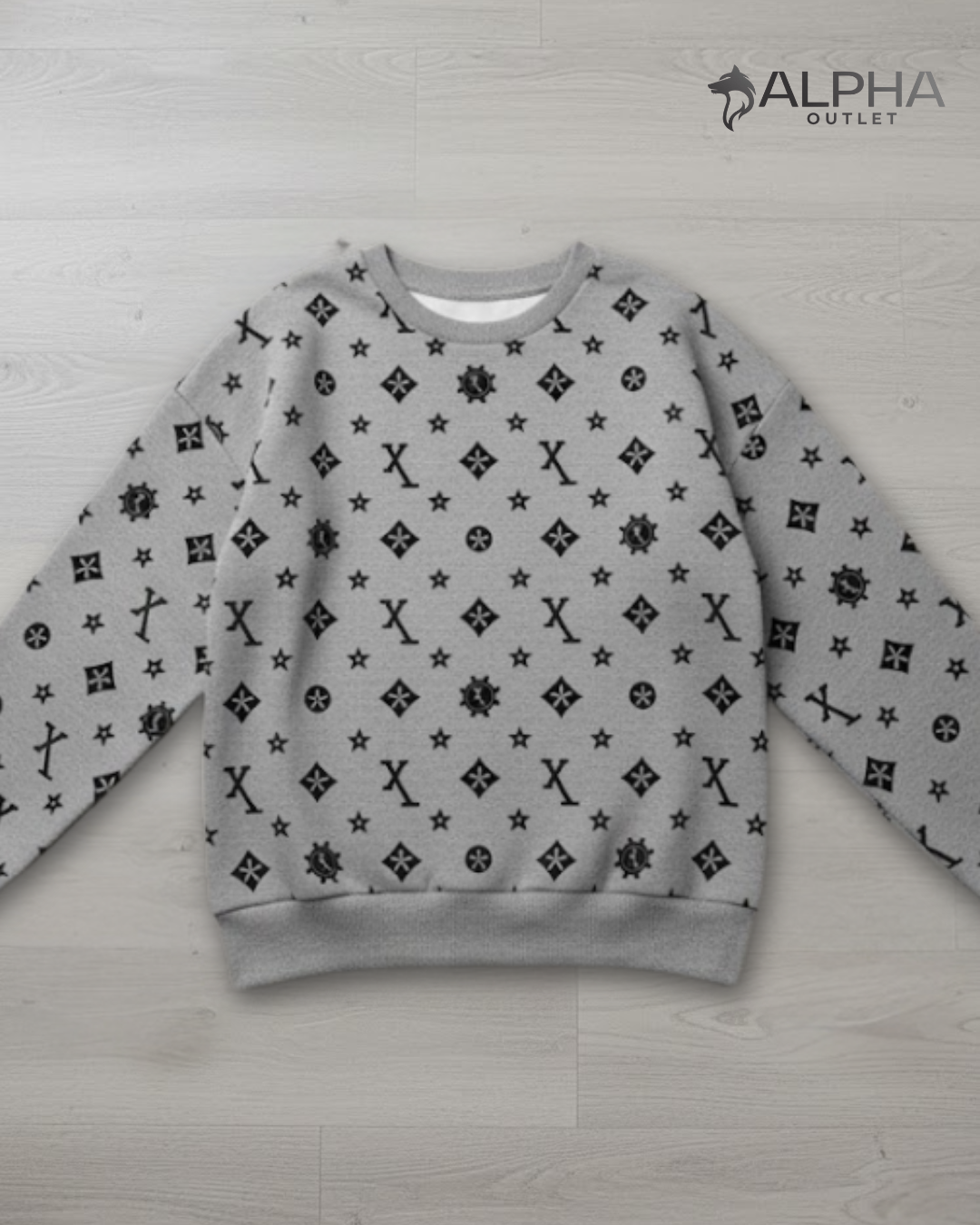 Dauomo Moletom Gola Careca Estampa de Estrela e Letra