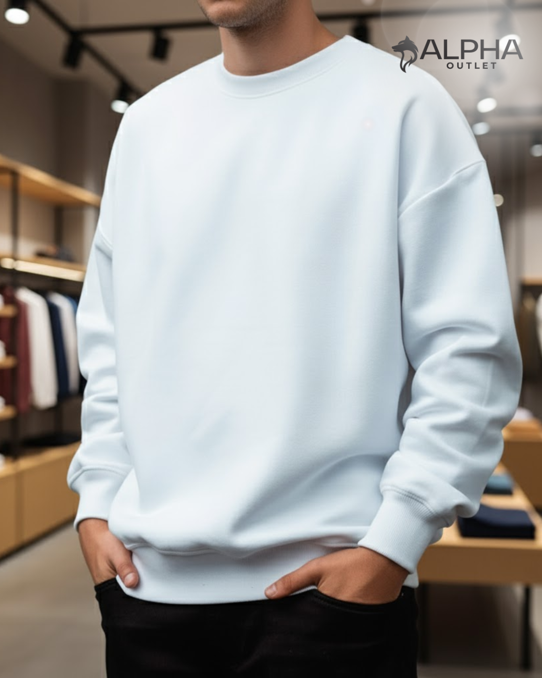 Moletom gola careca sem estampa