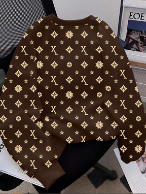 Dauomo Moletom Gola Careca Estampa de Estrela e Letra